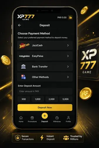 XP777 Game deposit page interface